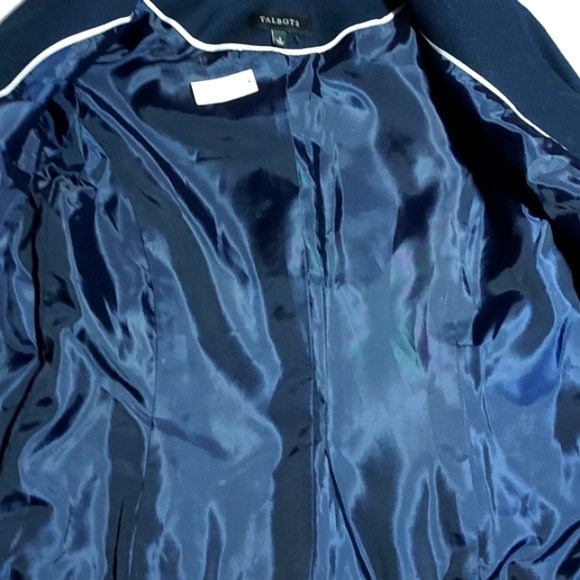 NEW Talbots Blazer Open Front Cotton Navy Blue Size 2 - Picture 12 of 15